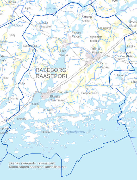 Map of Tammisaari-Pohja fisheries region